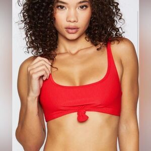 Frankies bikinis red Greer tie front bikini top🤎